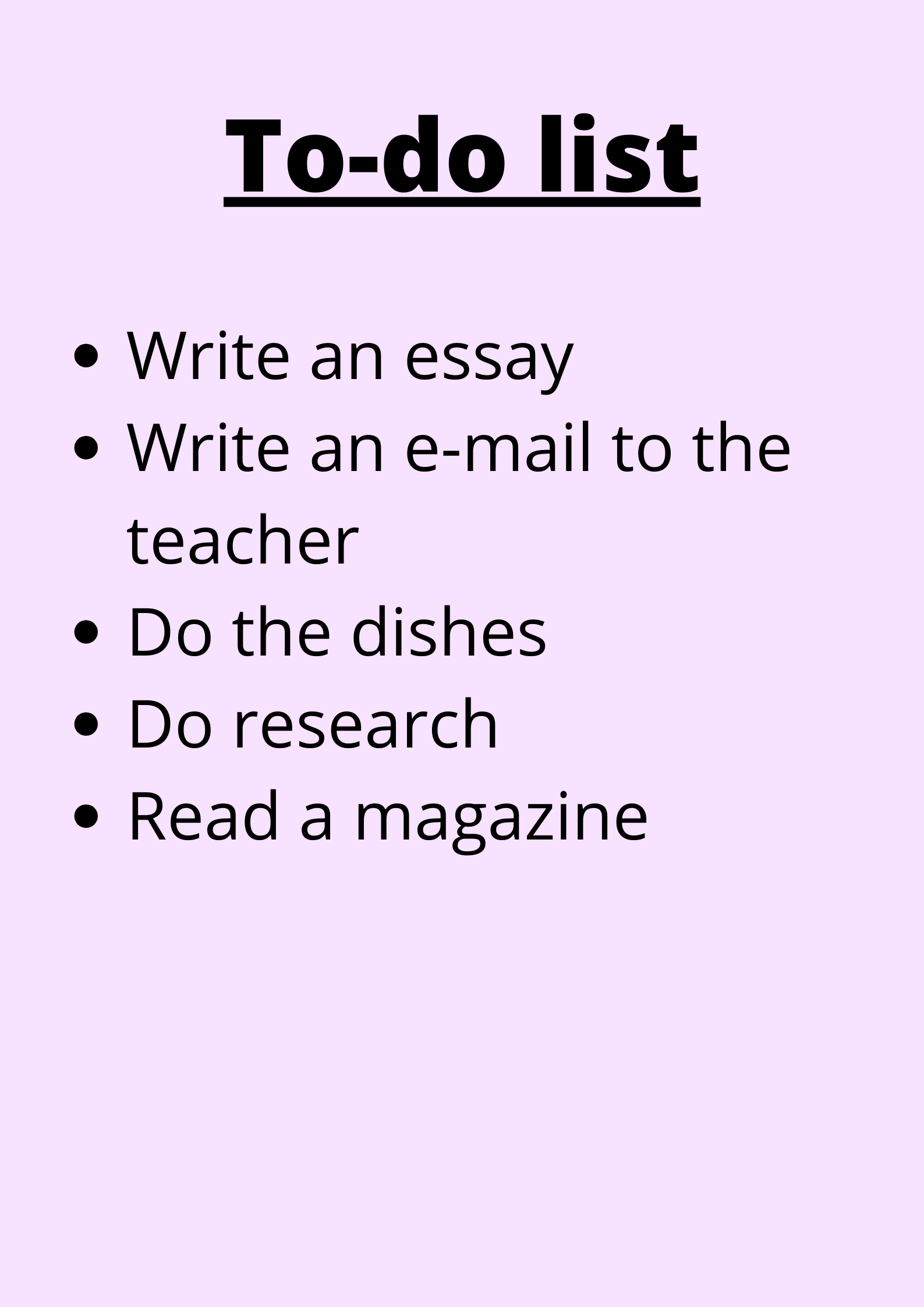 to-do list